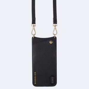 Bandolier Emma Leather Iphone Crossbody Case Black
